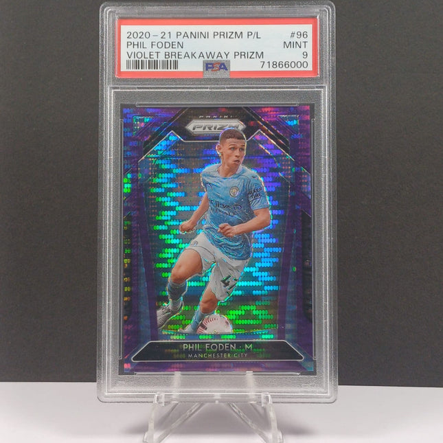 2020 Panini Prizm Premier League 96 Phil Foden 15/99 Violet Breakaway Prizm PSA Mint 9 - Osiris TCG