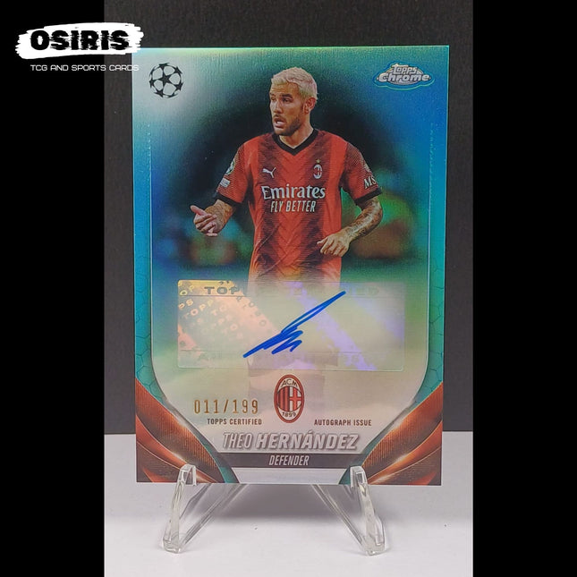 AC Milan - Theo Hernandez Autograph 11/199 Topps Chrome UEFA Club Competitions 2023/24 - Osiris TCG