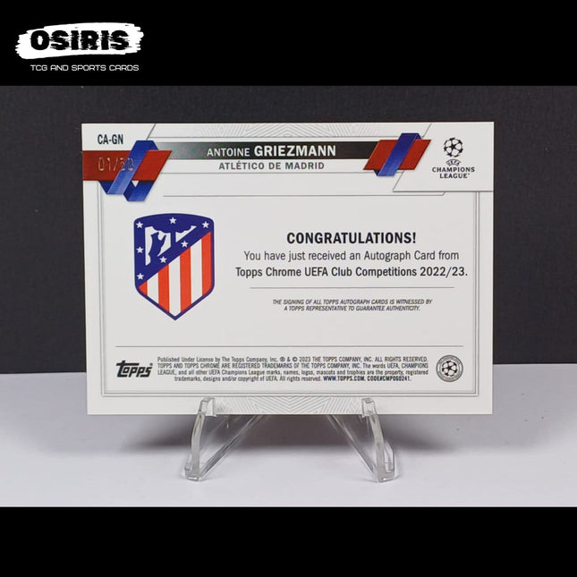 Atletico Madrid - Antoine Griezmann Autograph 1/50 2022 - 2023 Topps Chrome Champions League CA - GN - Osiris TCG