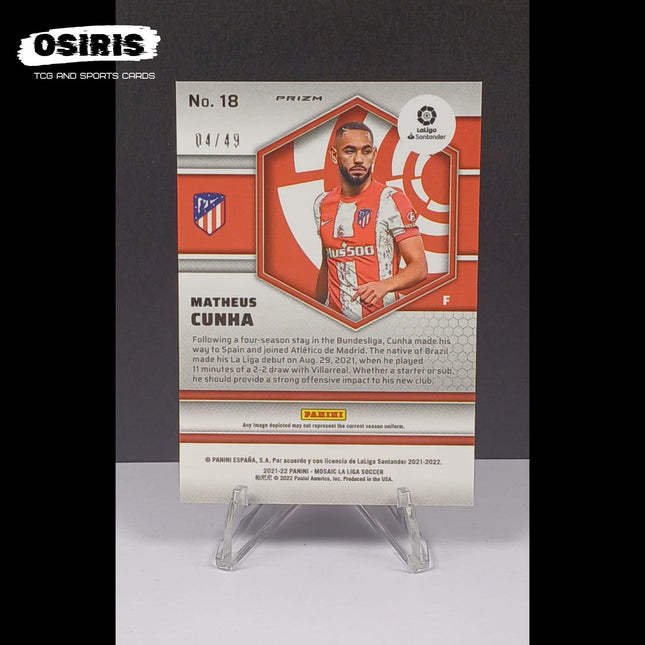 Atletico Madrid - Matheus Cunha 4/49 Rookie Panini Mosaic 2021 - 2022 - Osiris TCG