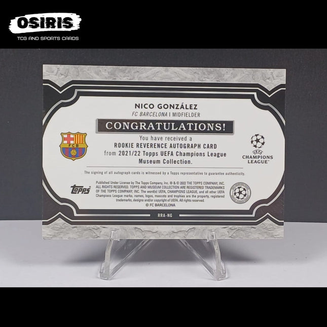 Barcelona - Nico Gonzalez Rookie Reverence Autograph 78/99 Topps UCL Museum Collection - Osiris TCG