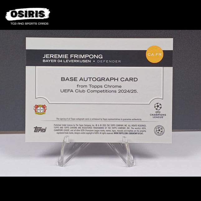 Bayer 04 Leverkusen - Jeremie Frimpong 07/25 Autograph Topps UCC 2024/25 - Osiris TCG