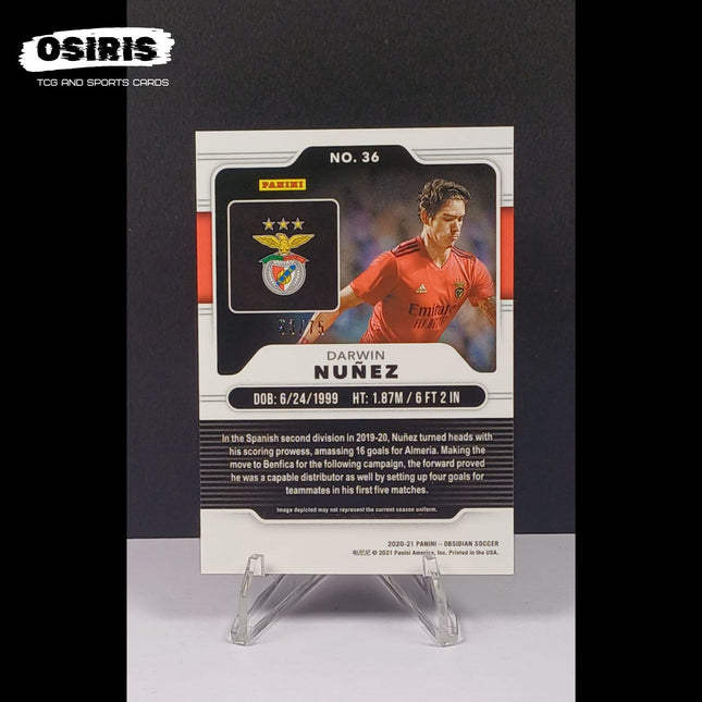 Benfica - Darwin Nunez Rookie 53/75 Panini Obsidian 2020/21 - Osiris TCG