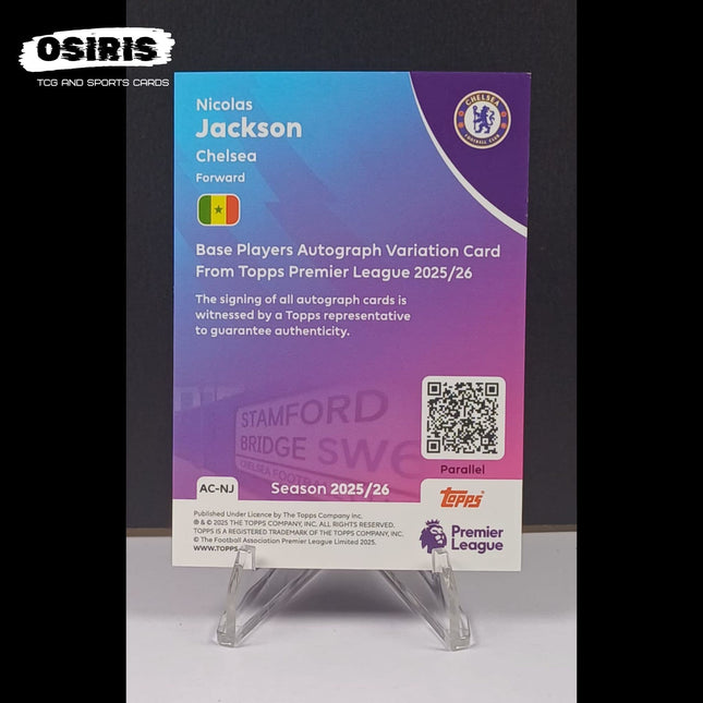 Chelsea - Nicolas Jackson 108/150 Autograph Topps Premier League 2025/26 - Osiris TCG