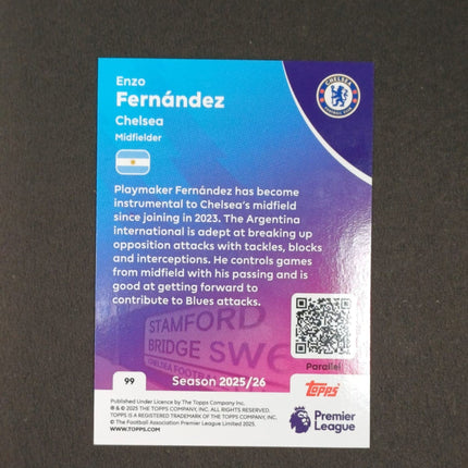 Enzo Fernandez Numbered Parallel 149/150 - Topps Premier League 2026 - Osiris TCG