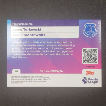 Everton Pro Partnership Tarkowski and Branthwaite Numbered Parallel 05/10 - Topps Premier League 2026 - Osiris TCG