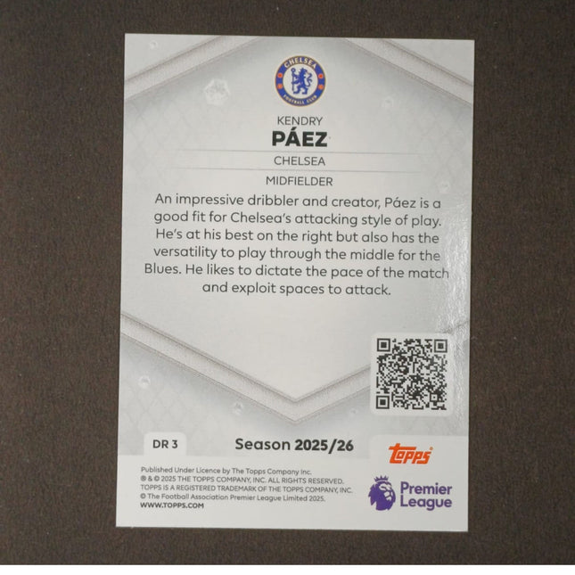 Kendry Paez Diamond Rookie - Topps Premier League 2026 - Osiris TCG
