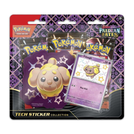 Pokemon - Paldean Fates Tech Sticker 3 Pack Blister (Fidough) - The Scale Model Stash