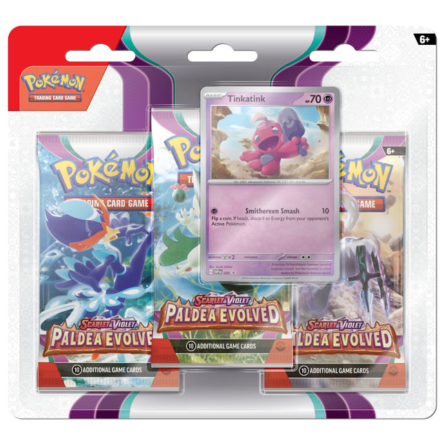 Pokemon - Scarlet and Violet Paldea Evolved 3 Pack Blister Tinkatink - The Scale Model Stash