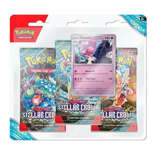 Pokemon - Scarlet and Violet Stellar Crown 3 Pack Blister Tinkaton - The Scale Model Stash